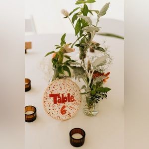 Wedding/Party Table Number Embroidered Hoops